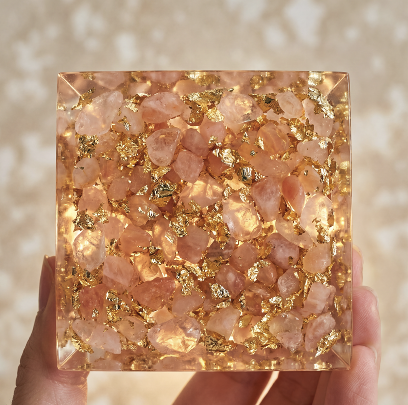 Orgonite Pyramid Rose Quartz Eternal Love
