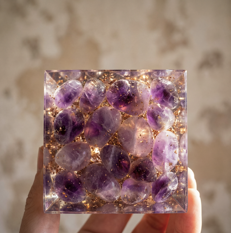 Orgonite Pyramid in Amethyst