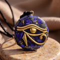 Pendentif Orgonite Oeil d'Horus en Pierres Naturelles - Lapis Lazuli - L'Arbre des Chakras