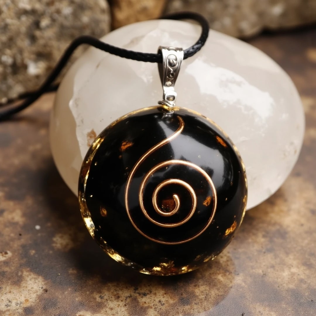 Orgonite Pendant “Protective Energies” in Black Obsidian