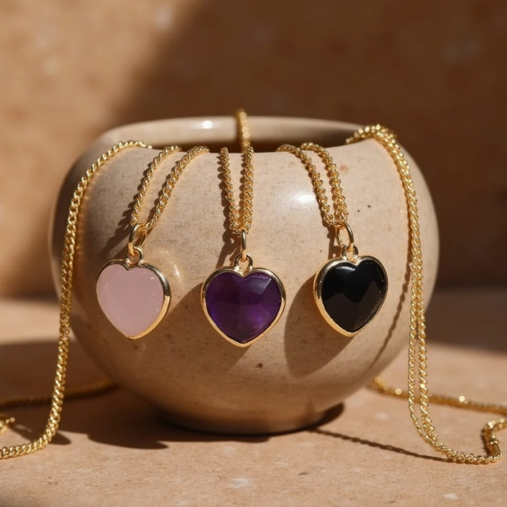 Heart Pendant in Natural Stone