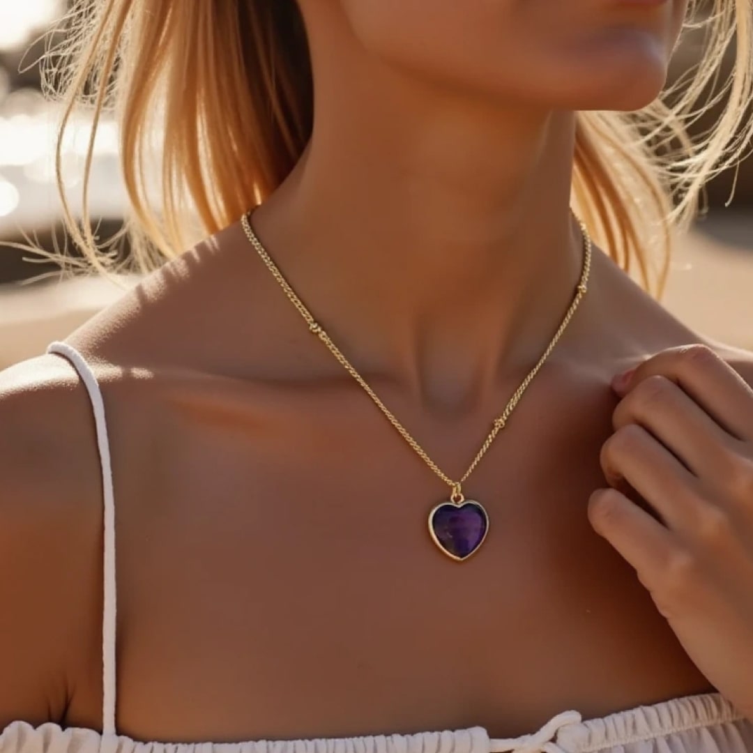 Heart Pendant in Natural Stone