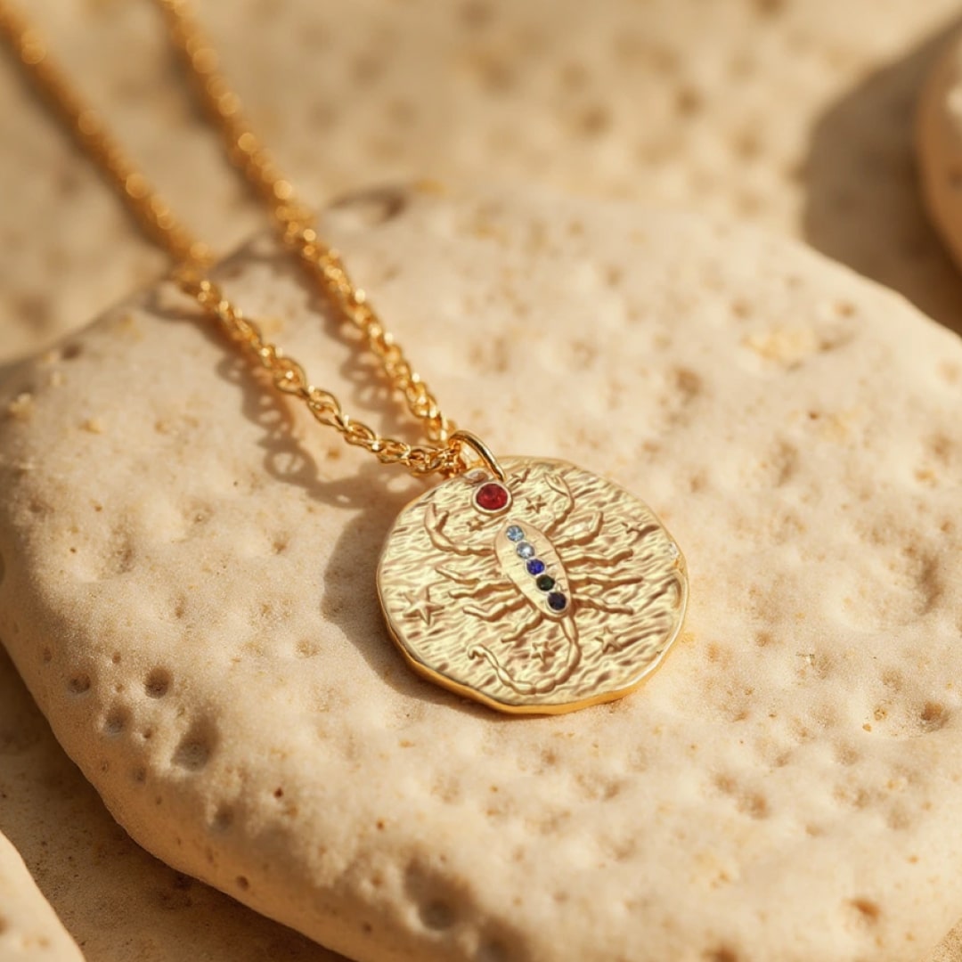 Pendentif Constellation Dorée - Signes du Zodiaque - Scorpion - L'Arbre des Chakras