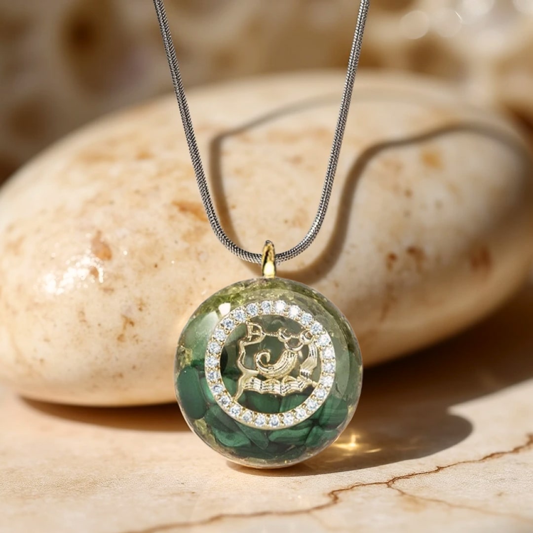 Pendentif Orgonite "Signe Astrologique" en Pierre Naturelle - Verseau - L'Arbre des Chakras