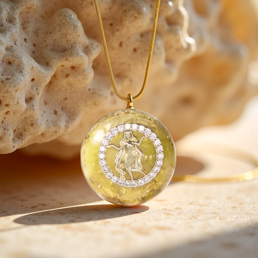 Pendentif Orgonite "Signe Astrologique" en Pierre Naturelle - Vierge - L'Arbre des Chakras