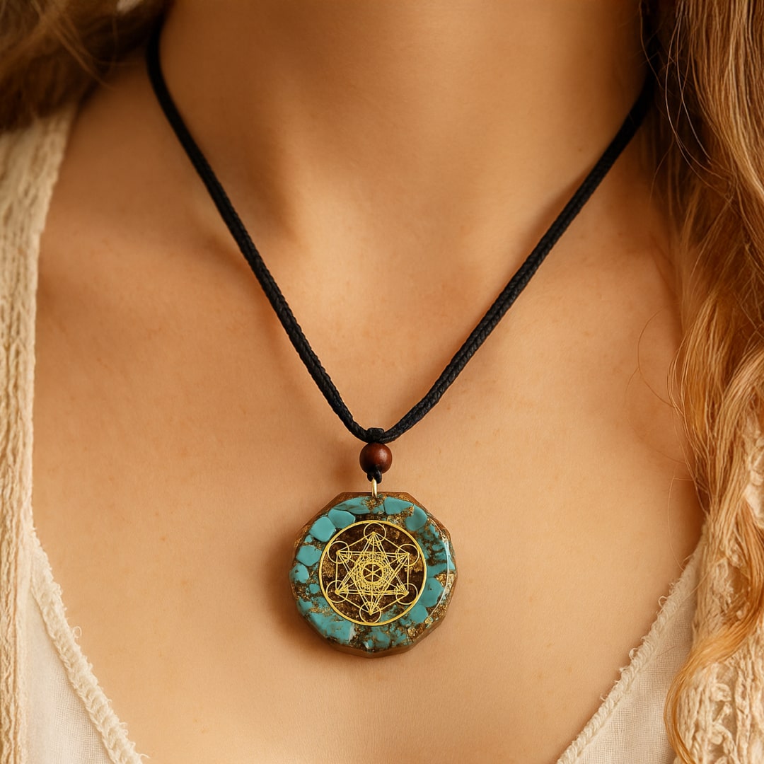 Orgonite Pendant Metatron in Turquoise