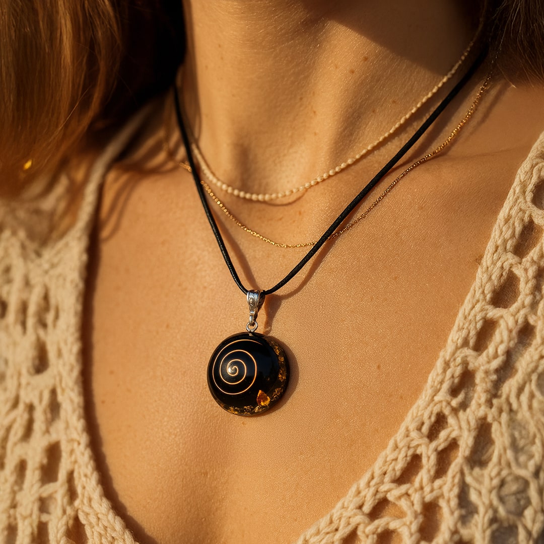 Orgonite Pendant “Protective Energies” in Black Obsidian