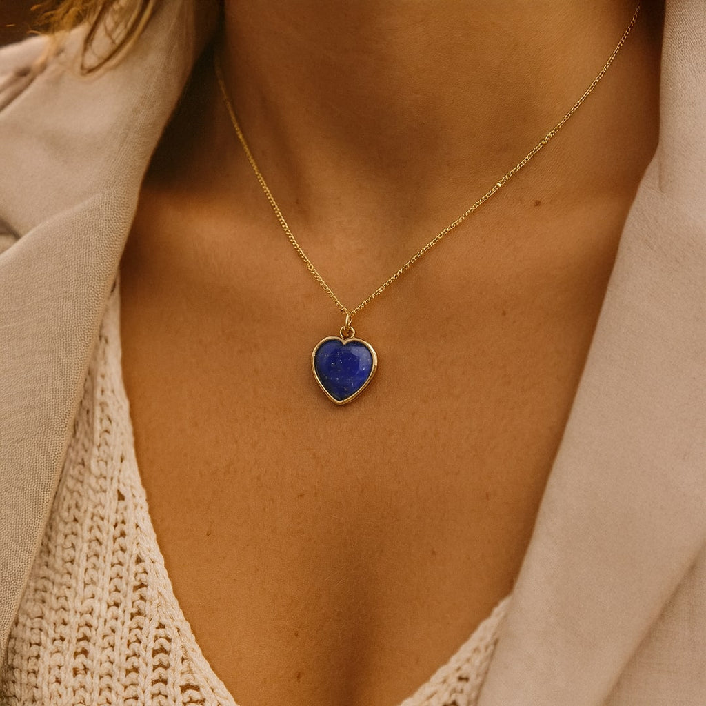 Heart Pendant in Natural Stone