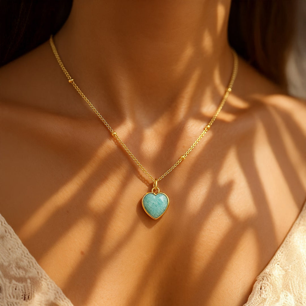 Heart Pendant in Natural Stone