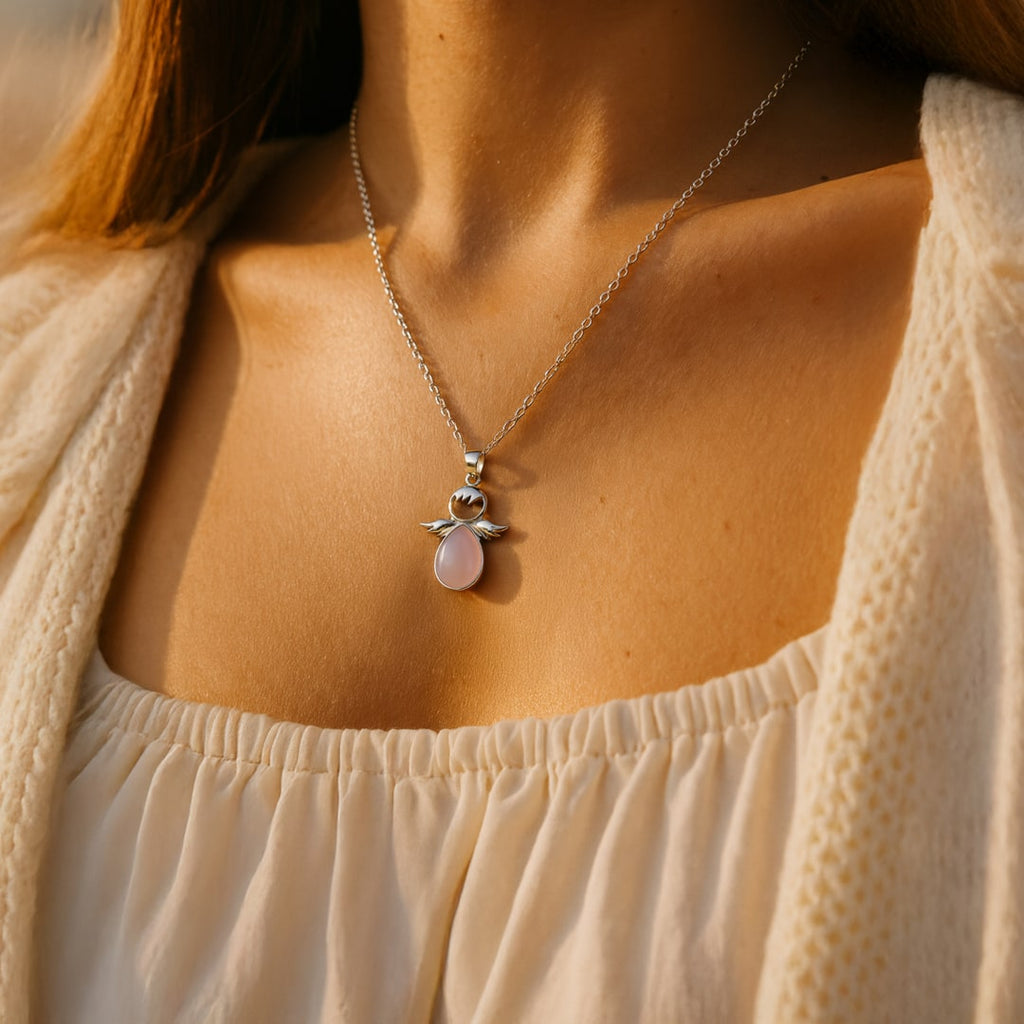 Little Angel Pendant with Natural Stone