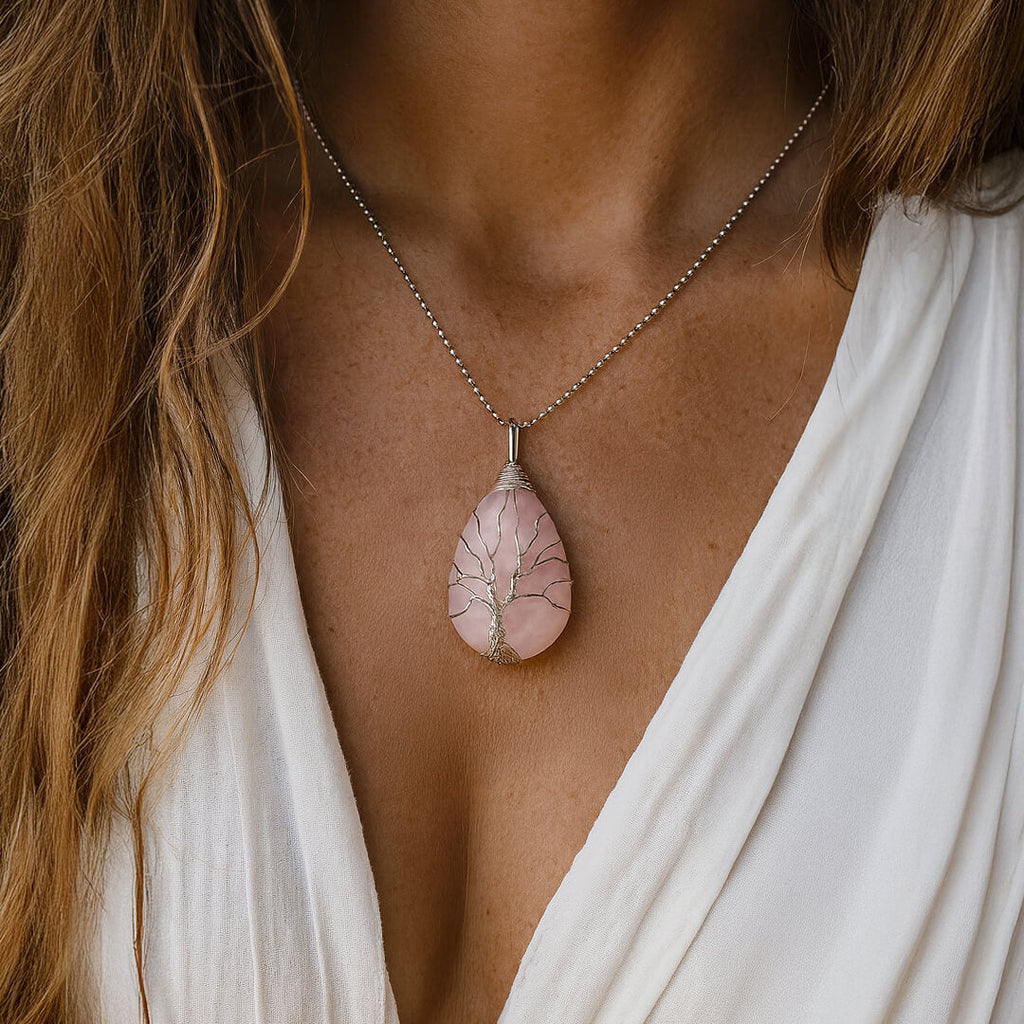 Healing Tree Pendant in Natural Stone