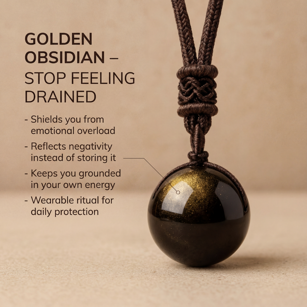'Keiko' Golden Obsidian Pendant