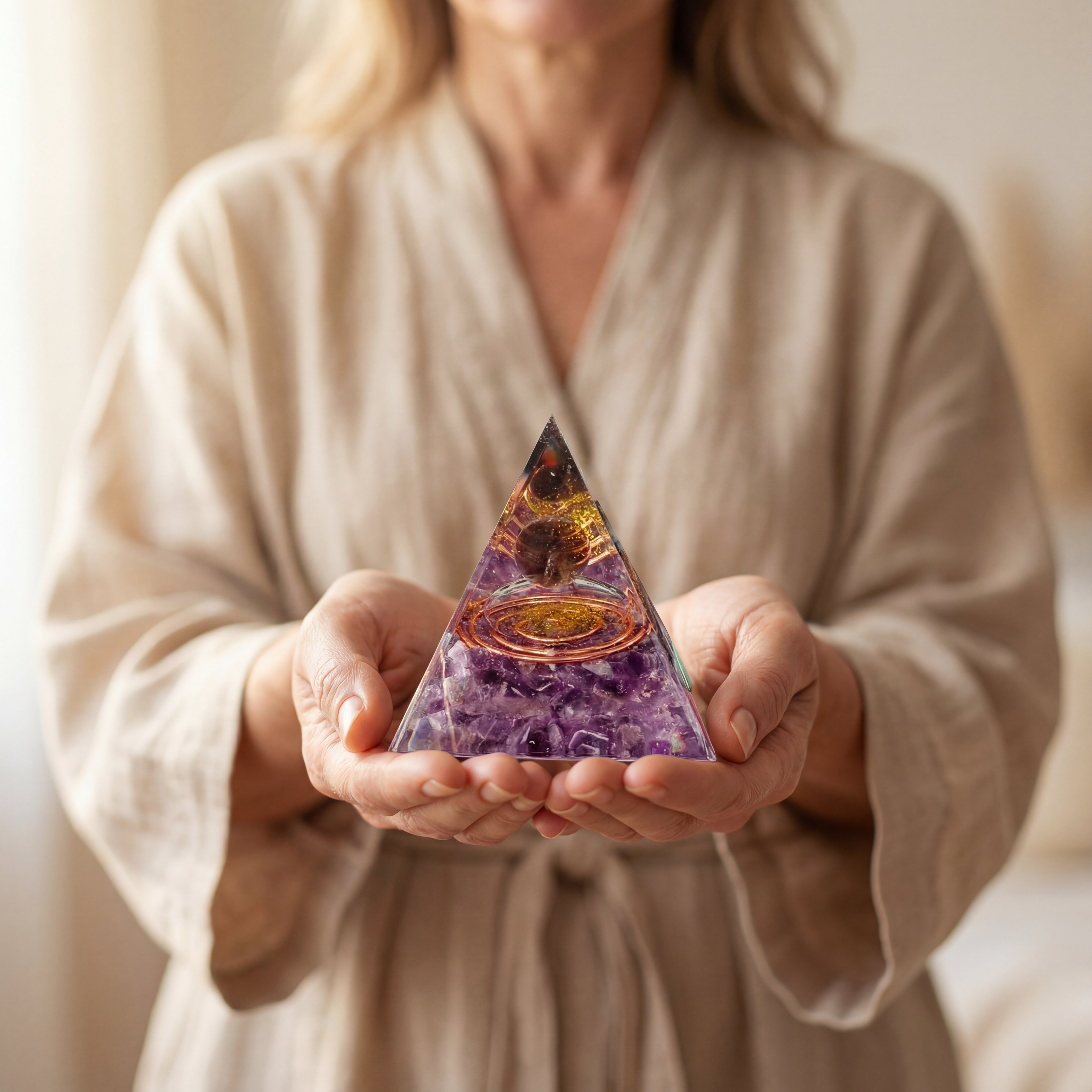 Orgonite Pyramid in Amethyst